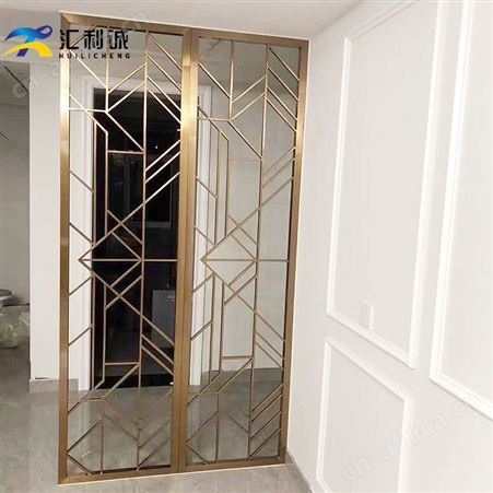 售楼部酒店不锈钢屏风隔断 前台屏风装饰工程