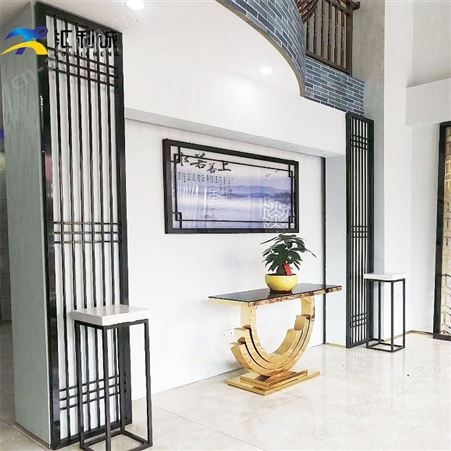 背景不锈钢镂空屏风隔断 带造型激光金属雕花屏风隔断