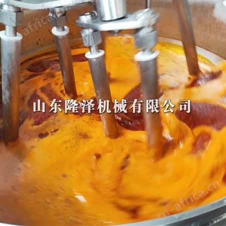 隆泽大容量天然气加热火锅炒料机 藤椒火锅底料加工炒制设备  全自动节能多头搅拌炒料机