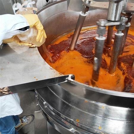 山东机械加工火锅底料炒料机 全自动炒酱锅 燃气电磁加热方式