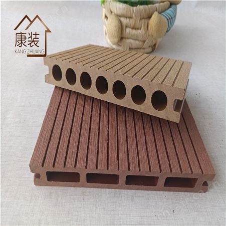 户外木塑地板栈道防腐塑木地板园林景区圆孔地板厂家