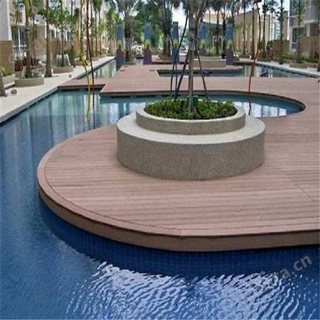 户外木塑地板栈道防腐塑木地板园林景区圆孔地板厂家