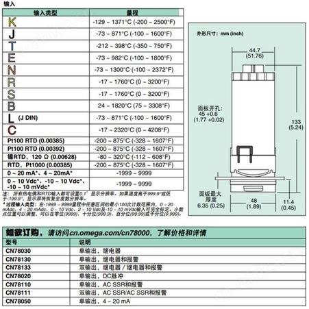 CN78000系列温度控制器 OMEGA欧米茄