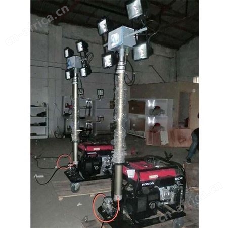 惠鑫便携式多功能移动升降照明灯可用于建设铁路等照明工作