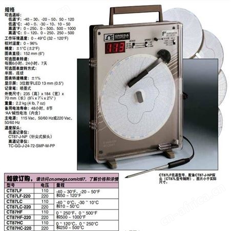 CT87LF-220圆形图表记录仪 OMEGA/欧米茄