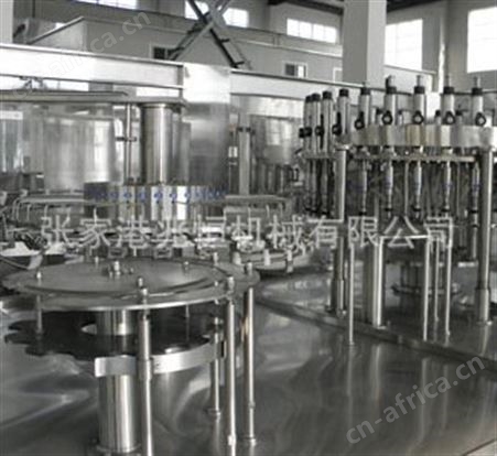 玻璃瓶果汁灌装生产线   大产量四合一果汁灌装设备