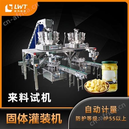 LW-FSG5嫩姜芽灌装机  尼为机械加工定制玻璃瓶固体装罐机