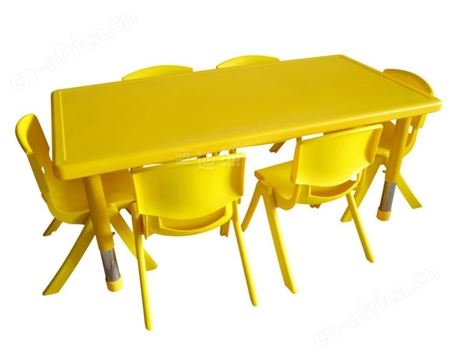 幼儿园六横梁桌椅儿童塑料六人长方形课桌椅就餐长桌椅子可调节