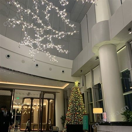 酒店大厅吊灯KTV会所前台萤火虫树枝灯非标工程灯具定制双庆灯饰