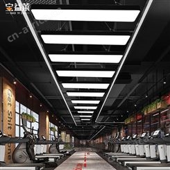 健身室天花吊灯LED 厂家批发条形LED天花灯方通 办公室长方形吊顶灯具 宝益莱