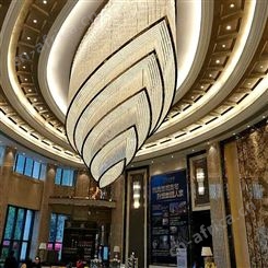 大型酒店工程水晶灯定制椭圆形船形办公大厅售楼处大灯双庆灯饰