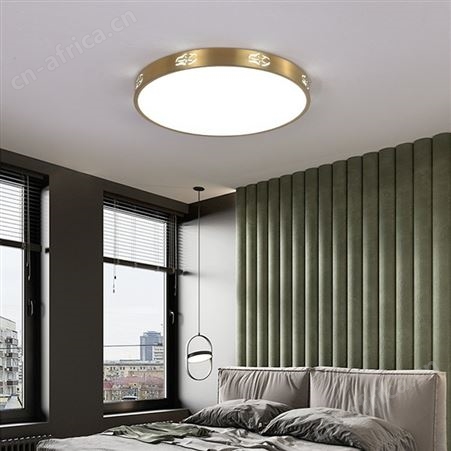 简约现代卧室吸顶灯 全铜吸顶灯具 led薄款房间阳台灯双庆灯饰