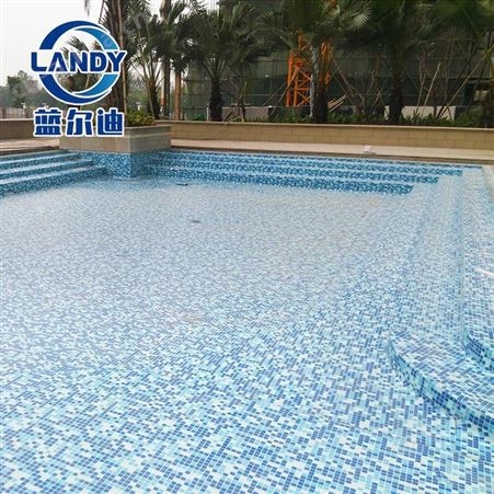 东莞泳池胶膜 私家泳池防滑胶膜 色牢度稳定 不易褪色 蓝尔迪泳池翻新工程