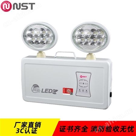 N-ZFZC-E2W8509智能照明品牌拿斯特敏华电工应急灯自电集控椭圆铁头280mm挂墙式双头灯N-ZFZC-E2W8509