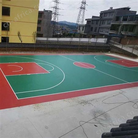 成都硅pu篮球场塑胶地垫材料羽毛球体育场防滑足球场环保弹性地板跑道