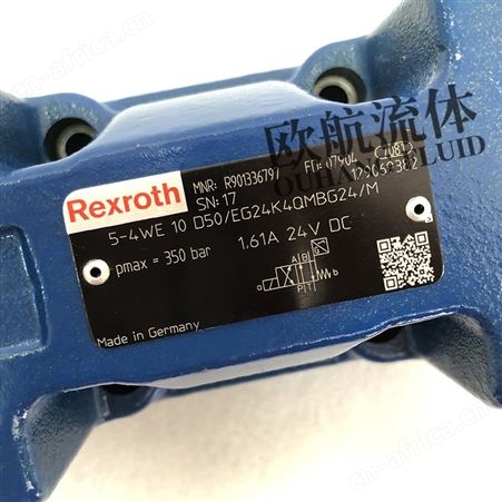 电磁驱动方向滑阀力士乐Rexroth方向阀5-4WE10D50/EG24K4QMBG24/M