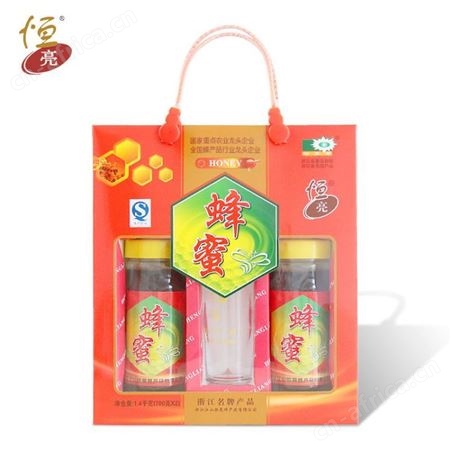 恒亮 蜂蜜700g*2礼盒实惠礼盒装 正宗土蜂蜜厂家批发 公司节日定制礼盒