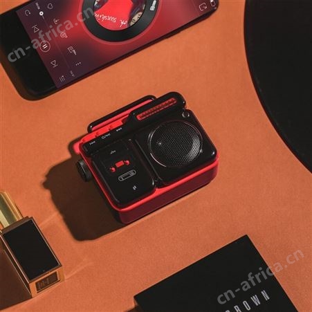 红素无线便携式迷你户外低音炮 家用桌面复古手机小音响 蓝牙音箱 可定制LOGO