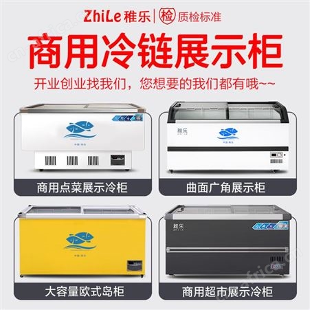 冰柜商用大容量冷柜冰箱冷藏展示柜保鲜冷冻两用透明玻璃卧式岛柜