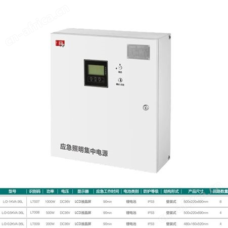 劳士敏华π拿斯特消防安全智能灯具主机应急照明系统DC36V壁装式集中电源L-D-1/0.5/0.2KVA-36L