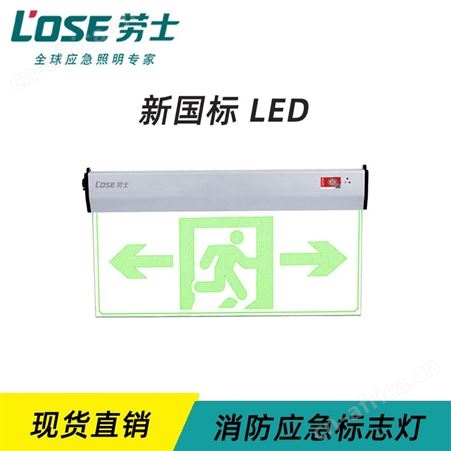 劳士应急电源集中电源led指示小型透明吊片吊顶式双向安全出口标志灯N-BLJD-2LROEⅠ1WJDE