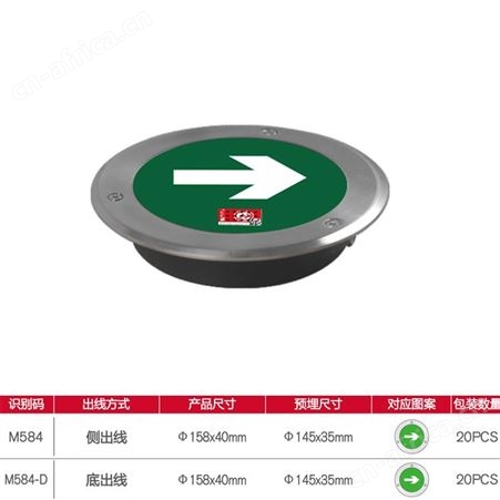 敏华应急灯拿斯特新国标安全出口圆形有边低压地埋灯M-BLZD-1LROEⅠ2WAEB