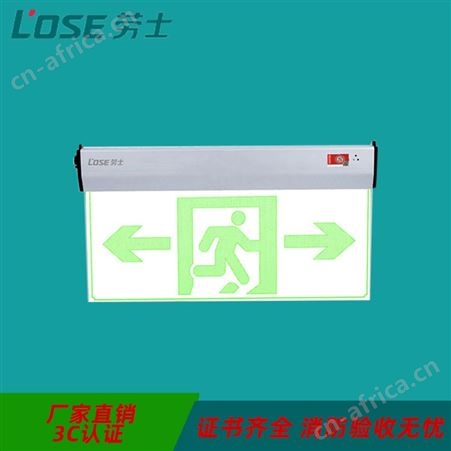 劳士应急电源集中电源led指示小型透明吊片吊顶式双向安全出口标志灯N-BLJD-2LROEⅠ1WJDE