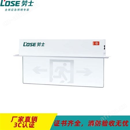 劳士敏华电工应急指示灯嵌顶式玻璃吊牌多款可选AC220V自电标志灯L-BLZD-2LROEI5WABW