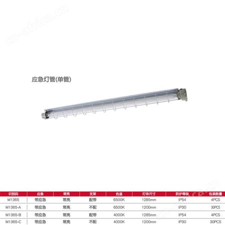 敏华劳士智能消防应急照明T8IP54防护LED支架T8PCT8应急单灯管N-ZLZD-E18W1365