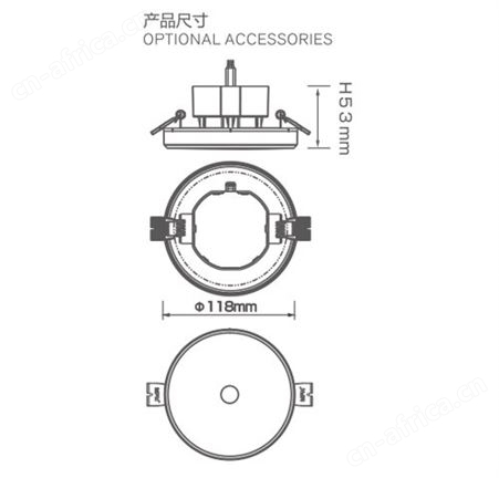 劳士敏华集中型智能疏散指示应急夜摊照明A型4寸磨砂罩无边框微波感应筒灯L-ZFJC-E4.5W7056