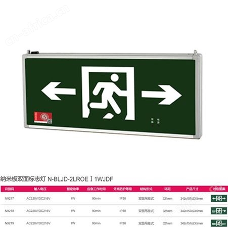 拿斯特6S光世界安全出口可选智能照明系统纳米板双面标志灯N-BLJD-2LROE I1WJDF