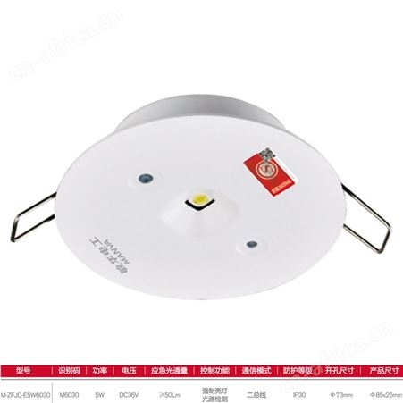 敏华智能led灯劳士应急电源集中电源嵌顶式DC36V天花灯M-ZFJC-E5W6030