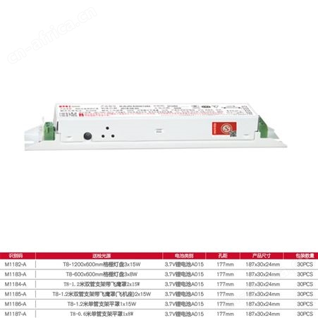敏华电工6S光世界适配大部分LED灯具应急照明钢板喷塑3.7V锂电池IP30应急电源型M-ZLZD-E50W1182