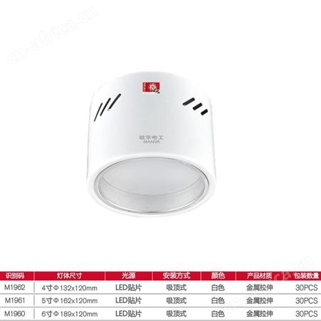 敏华兀拿斯特应急灯led应急筒灯白色明装自带强启应急筒灯N-ZLZD-E18W1960 (M1960)