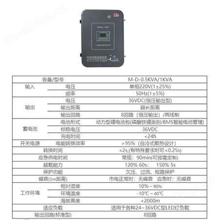 敏华电工应急照明消防联动控制系统精致版四种款式A型集中电源M-D-0.5 1KVA-36V
