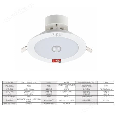 劳士自带自控系统AC220V红外人体简约现代一体化5寸智能感应筒灯12WL-ZLZD-E12W1256