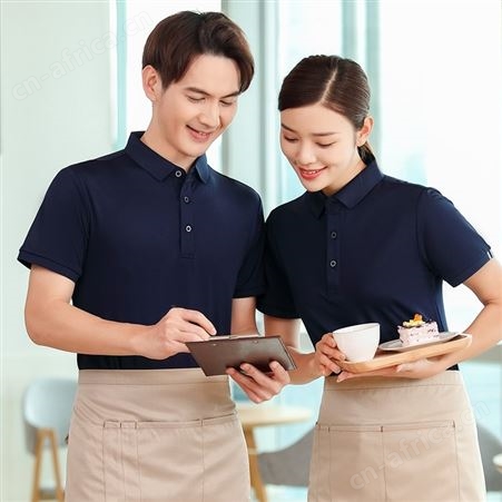 服务员工作服男女装短袖T恤夏季网咖奶茶超市烧烤餐饮火锅店定制衣