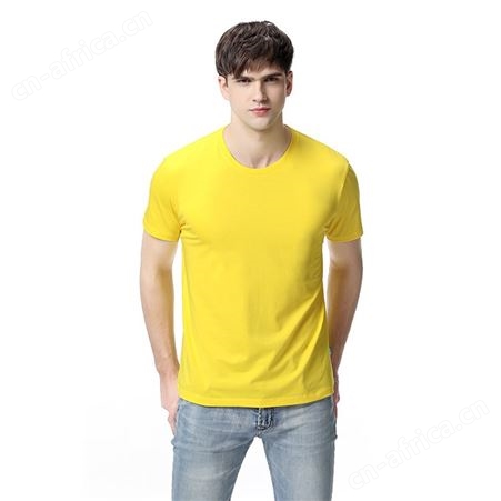 夏季冰丝棉短袖空白T恤班服圆领团队工作服文化广告衫定制印logo