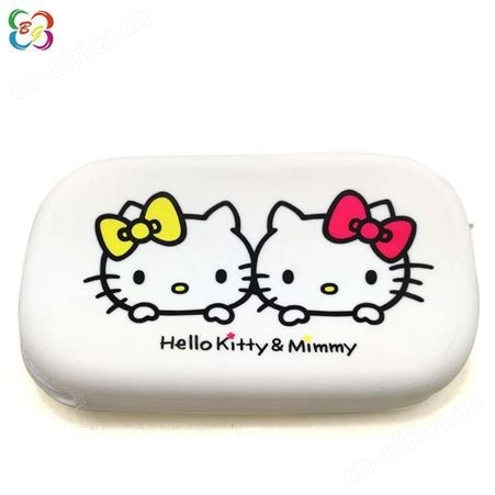 现模供应博高硅胶kitty猫笔袋卡通可爱大容量硅胶笔袋