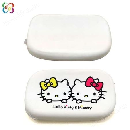 现模供应博高硅胶kitty猫笔袋卡通可爱大容量硅胶笔袋