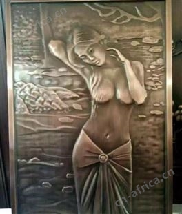 办公室不锈钢蚀刻山水画背景墙 酒店大堂不锈钢蚀刻画