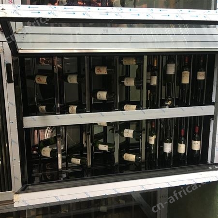 定做酒店不锈钢酒柜 餐厅黑钛不锈钢恒温酒柜