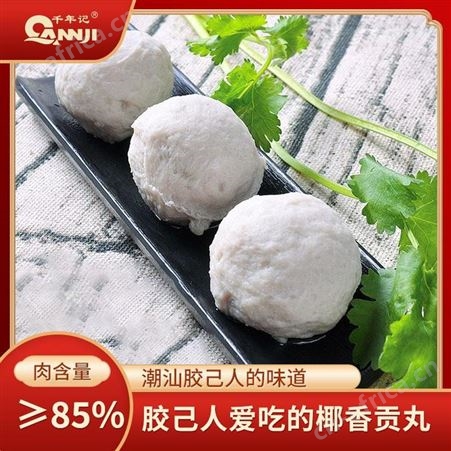 椰香贡丸加工厂 ODM椰香贡丸火锅配料 千年记椰香贡丸 出厂价钱