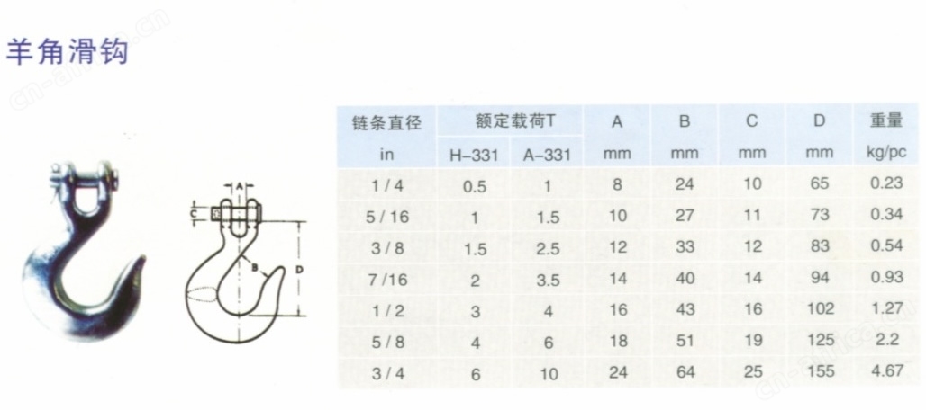 羊角滑钩