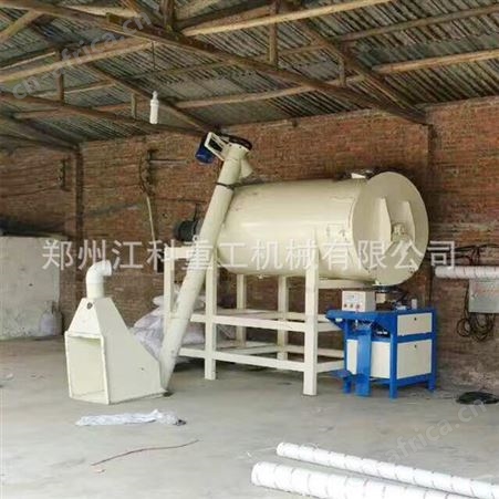 干粉砂浆简易生产线-郑州江科重工生产2000L内墙腻子粉生产设备、该机采用多层螺带搅拌，速度快、产量高