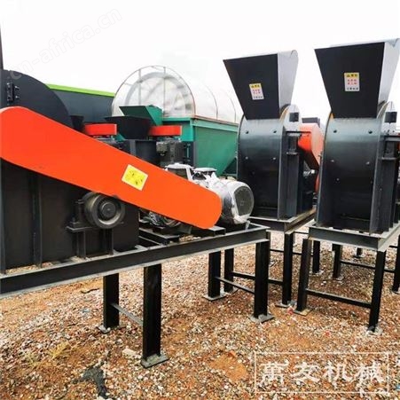 萬友鸡粪堆肥双级粉碎机半湿物料有机肥双转子粉碎机时产15吨
