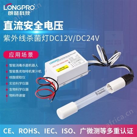 G10Q安全电压12v24v直流紫外线杀菌消毒灯 低压紫外线灯GPH212T5L