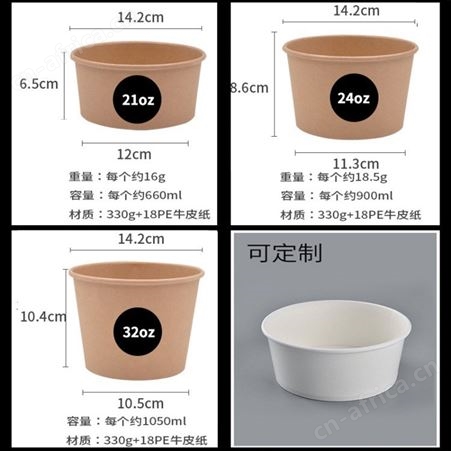 厂家一次性双淋膜单淋膜打包面桶盖浇饭轻食纸碗