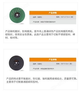 金指数佳捷仕云南砂轮片-350*3*25.4（黑）/25片装金属切割砂轮片-砂轮片批发