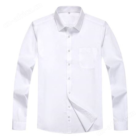 免烫长袖翻领衬衫商务定制 工作服刺绣印Logo 职业装衬衣定做 员工上班制服